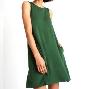 Kit and Ace So Soft Brushed Relaxed Fit Sleeveless Casual Hunter Green Dress